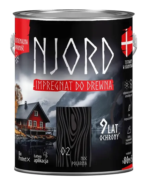 NJORD IMPREGNAT OCHRONNO-DEKORACYJNY DO DREWNA 5L NOC POLARNA