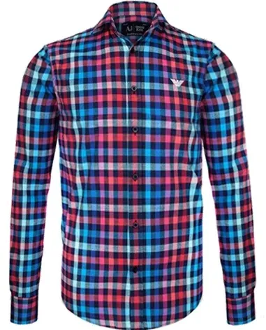 ARMANI JEANS ekskluzywna koszula męska kratka kolorowa ROZ. XL