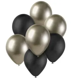 balony-pastel-metalik-mix-prosecco-czarny-godan-12-7-szt