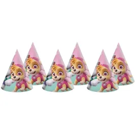 czapeczki-papierowe-paw-patrol-skye-i-everest-rozowy-procos-6-szt