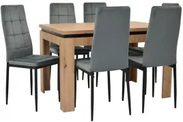 rozkladany-stol-80x120-160-dab-artisan-i-6-szarych-krzesel-do-salonu-kuchni