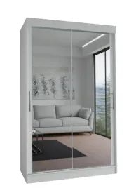 Zdjęcie produktu SZAFA MALVA Z LUSTRAMI - BIAŁA - 2D 180 CM - garderoba z uchwytem