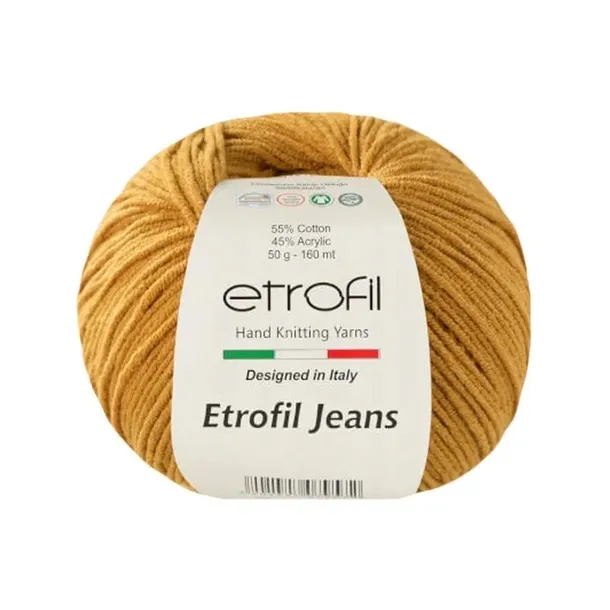 Włóczka JEANS E. / kolor 45 Musztardowy / Miodowy