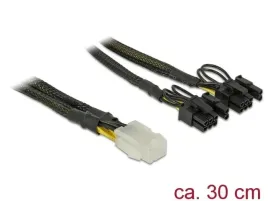 delock-85455-pci-express-kabel-zasilajacy-6p-zenski-greater-2-x-8-pin-meski-30-cm