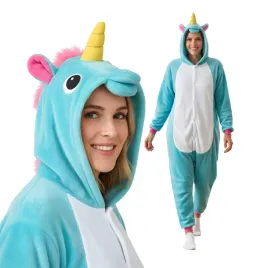 pizama-onesie-kigurumi-kostium-niebieski-jednorozec-m-155-165cm