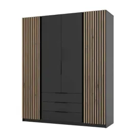 wysoka-szafa-z-lamelami-4d-czarna-200cm-kora-2lam-2f-3sz-lp