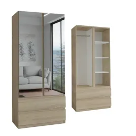 Zdjęcie produktu SZAFA MALAVI 70x190 - DĄB SONOMA - SZAFA UCHYLNA Z SZUFLADAMI (2x LUSTRO )