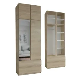 Zdjęcie produktu SZAFA MALAVI 70x242 CM - DĄB SONOMA - SZAFA Z NADSTAWKĄ (1x LUSTRO )