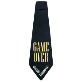 krawat-wieczor-kawalerski-game-over-czarny-godan-32-cm