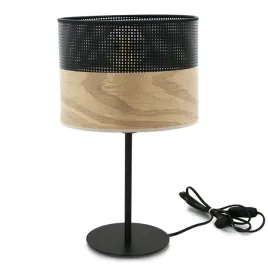 lampka-nocna-stolowa-z-abazurem-dziurki-gabinetowa-e27-drewno