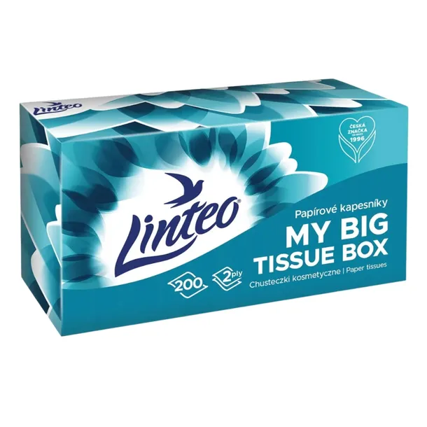 LINTEO CHUSTECZKI HIGIENICZNE W KARTONIKU 200 SZT 2WARSTWOWE DELIKATNE