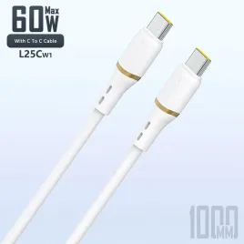 kabel-dudao-l25c-usb-c-usb-c-silikonowy-60w-1m-bialy