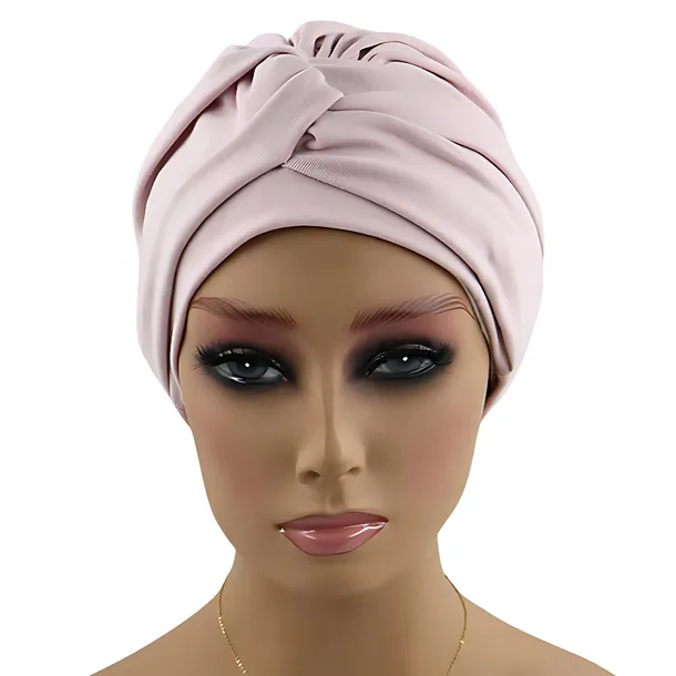 Turban damski dla Amazonek także po chemioterapii uni pudrowy róż Zuma