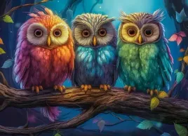 puzzle-300-ukladanka-zwierzeta-trzy-male-kolorowe-sowy-ptaki-8-castor