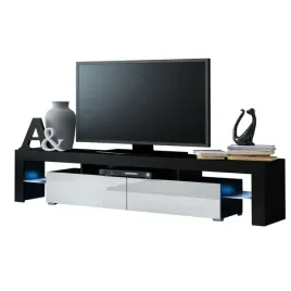 komoda-rtv-solo-200-czarny-bialy-polysk
