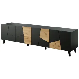 komoda-rtv-etna-czarny-mat-dab-craft