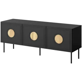 komoda-rtv-palazzo-150-czarny-mat-dab-craft