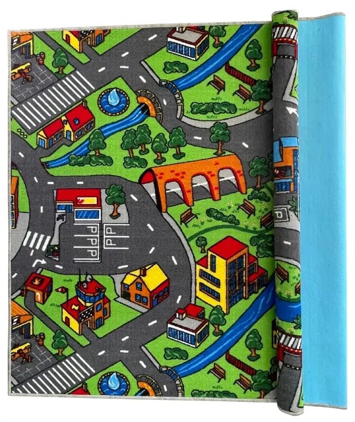 DYWAN DLA DZIECI 200X220 ULICE MIASTO CARS KIDS