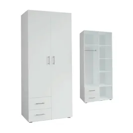 Zdjęcie produktu SZAFA MIA 80x192 - BIAŁA - SZAFA UCHYLNA / OTWIERANA Z SZUFLADAMI