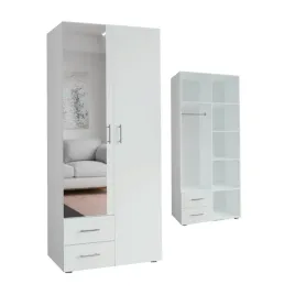 Zdjęcie produktu SZAFA MIA Z LUSTREM - 80x192 CM - BIAŁA - SZAFA Z SZUFLADAMI