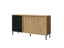 komoda-mia-2-szerokosc-145-cm-dab-odwieczny-czarny-trzydrzwiowa-styl-loft