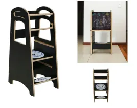 pomocnik-kuchenny-dla-dziecka-skladany-2w1-kitchen-helper-z-tablica-czarny