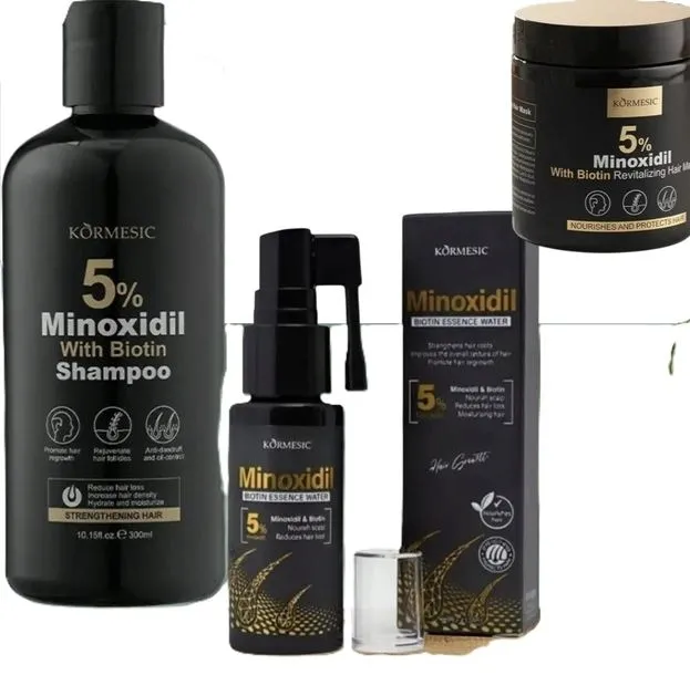 Zestaw szampon +odżywka+ serum wypadaniu włosów z minoksydylem Kormesic