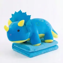 pluszowy-dinozaur-triceratops-50cm-niebieski-z-kocykiem-100x150-cm