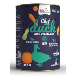 syta-micha-chef-kaczka-z-warzywami-mokra-karma-dla-psa-monoproteinowa-400g