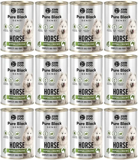 John Dog Pure Black Sensi Horse 12 x 400 g
