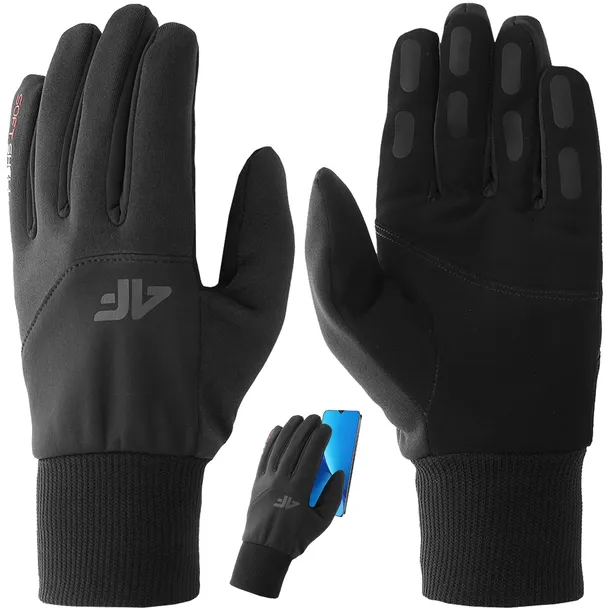 Rękawiczki Zimowe Męskie 4F Damskie Softshell Dotykowe Sportowe U140-20S-XL