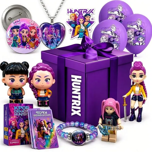 DUŻY ZESTAW HUNTRIX PREZENTOWY XXL 23 ELEMENTY FIGURKI MASKOTKA KLOCKI