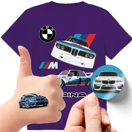 zestaw-3w1-koszulka-dla-dzieci-tatuaze-naklejki-bmw-alpina-m3-140-jakosc