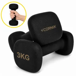 hantelki-ciezarki-zeliwne-winylowe-antyposlizgowe-cornix-zestaw-2x-3-kg