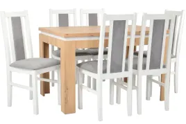 bialy-zestaw-6-krzesel-drewnianych-i-stol-rozkladany-80x120-160-dab-artisan