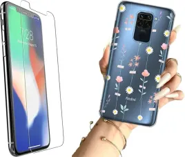 etui-na-xiaomi-redmi-note-9-telefon-wzory-kwiaty-szklo