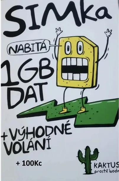 Czeska aktywna karta sim KAKTUS +100K