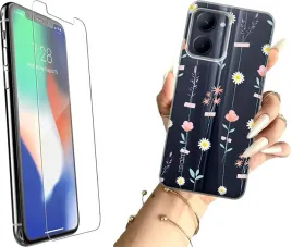 etui-na-realme-c33-telefon-wzory-kwiaty-szklo