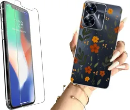 etui-na-realme-c55-telefon-wzory-kwiaty-szklo