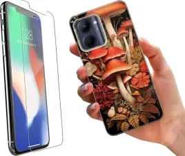 etui-na-realme-c33-telefon-wzory-grzyby-szklo
