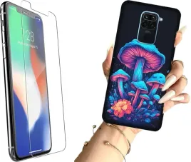 etui-na-xiaomi-redmi-note-9-telefon-wzory-grzyby-szklo