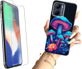 etui-na-realme-c33-telefon-wzory-grzyby-szklo