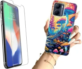 etui-na-realme-c33-telefon-wzory-grzyby-szklo