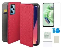 etui-z-klapka-do-xiaomi-redmi-note-12-5g-magnet-czerwony-folia-ochronna