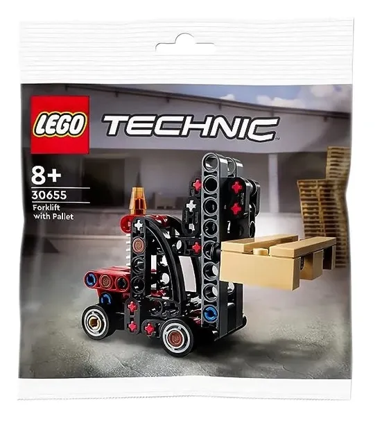 lego-technic-polybag-forklift-with-pallet-30655