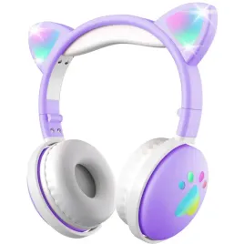 sluchawki-dla-dzieci-bezpzrewodowe-bluetooth-fioletowe-kocie-uszy-led