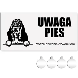 tabliczka-pcv-uwaga-pies-prosze-dzwonic-spaniel-10x20-druk-uv-przylepce