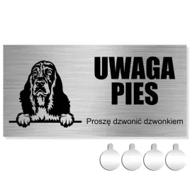 nierdzewna-tabliczka-uwaga-pies-prosze-dzwonic-spaniel-10x20-aluminium