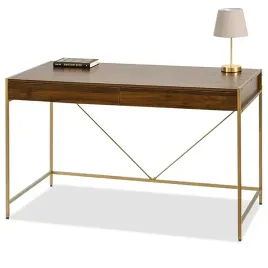 eleganckie-biurko-o-szerokosci-120-cm-unif-orzech-stelaz-zloty-metalowy