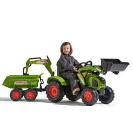 falk-traktor-claas-na-pedaly-z-przyczepa-lyzka-i-spychaczem-od-3-lat